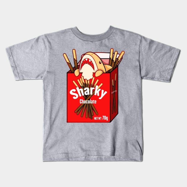 Sharky Chocolate Biscuits Kids T-Shirt by SharksnDonuts